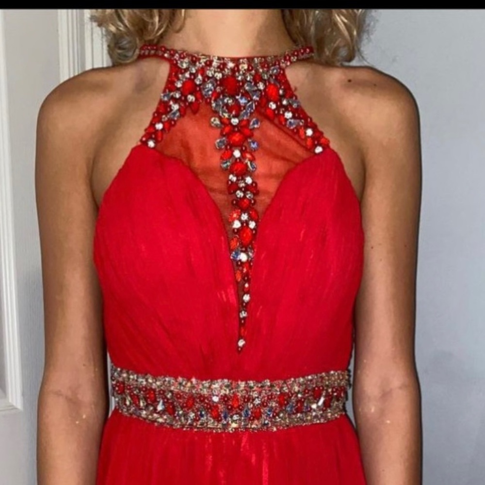 Neblon Red Formal Prom dress 4